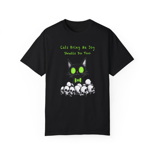 Cats Bring Me Joy - Skulls Do Too Graphic T-Shirt