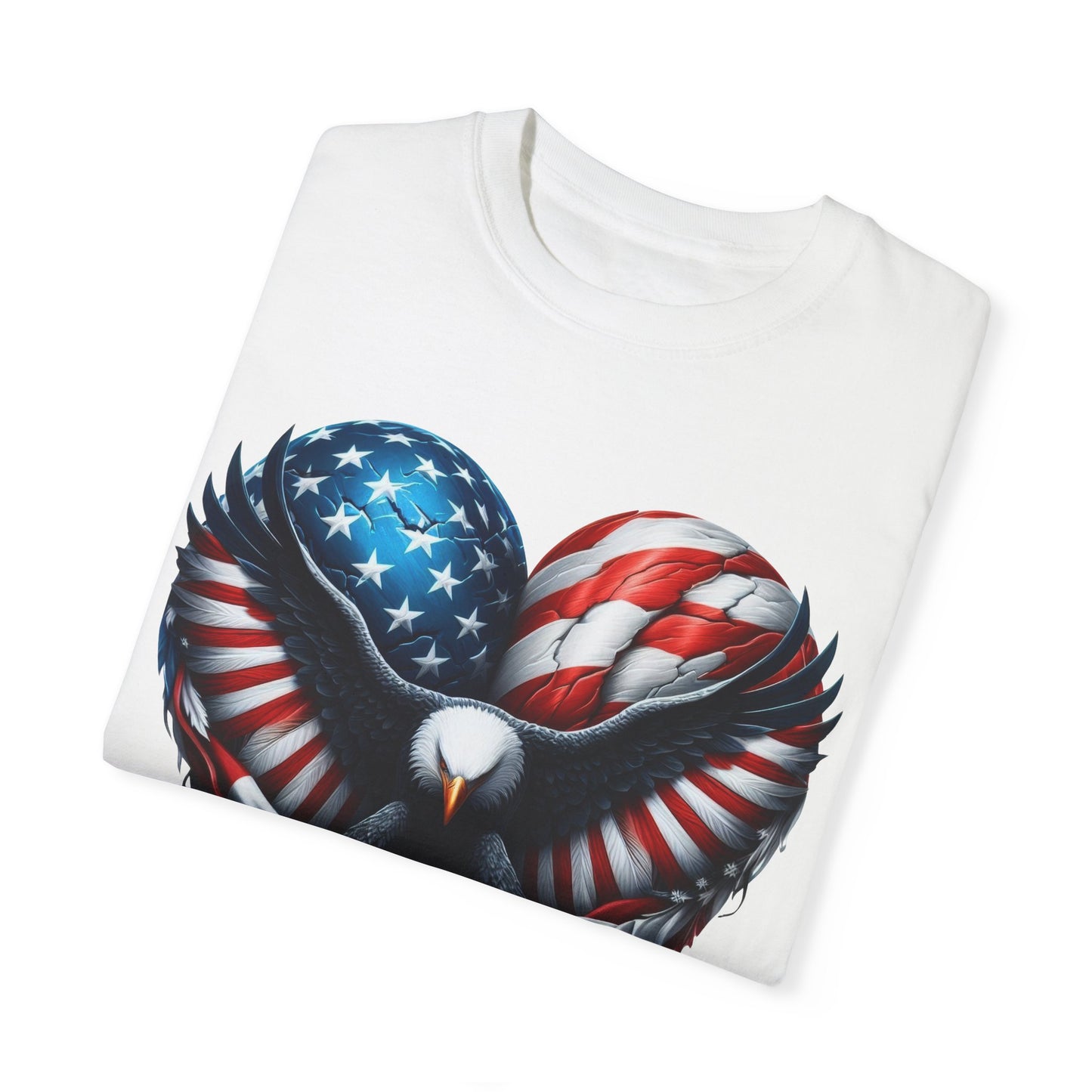 Patriotic Eagle Heart Graphic T-Shirt