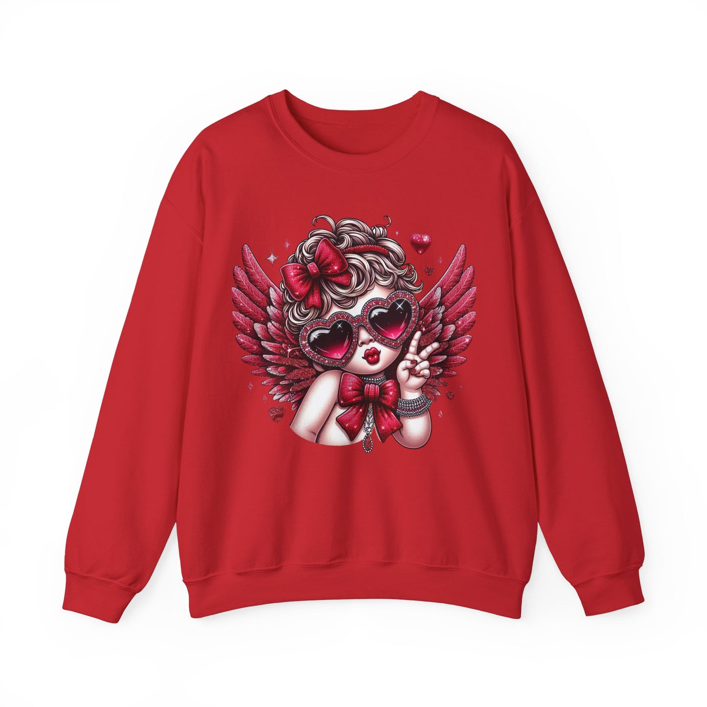 Sparkling Cupid Graphic Sweatshirt – Cozy, Stylish & Cute!