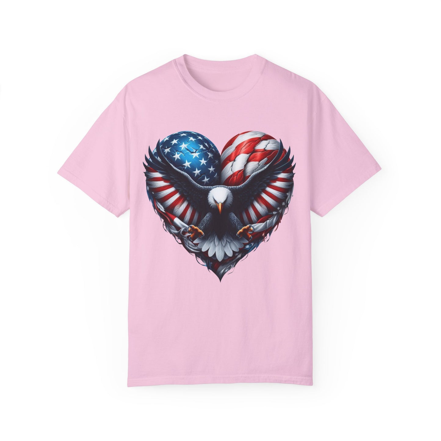 Patriotic Eagle Heart Graphic T-Shirt