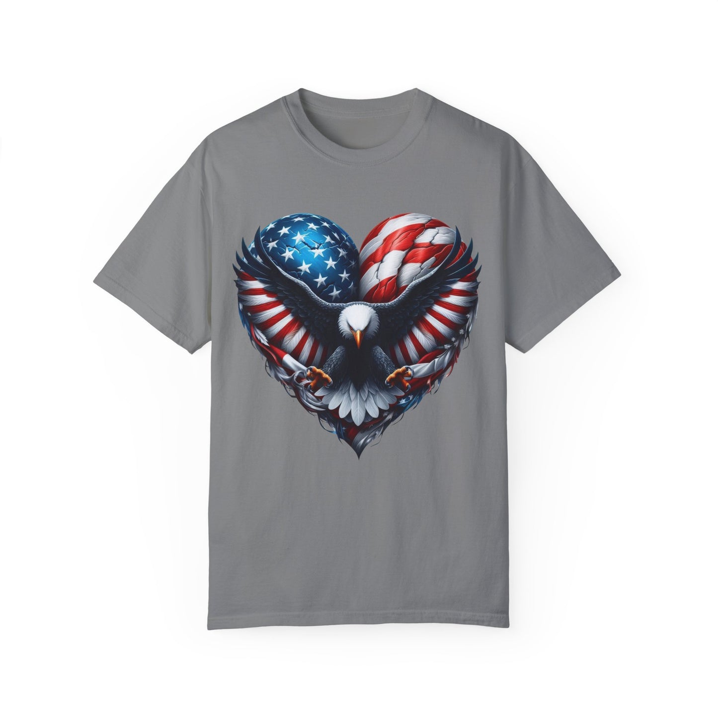 Patriotic Eagle Heart Graphic T-Shirt