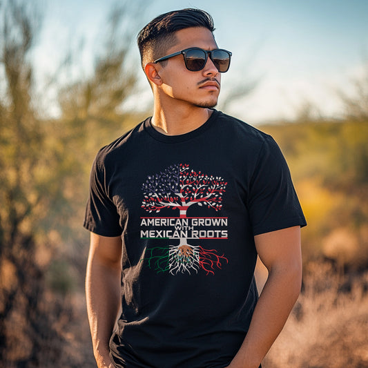 American Grown with Mexican Roots Unisex Garment Tee