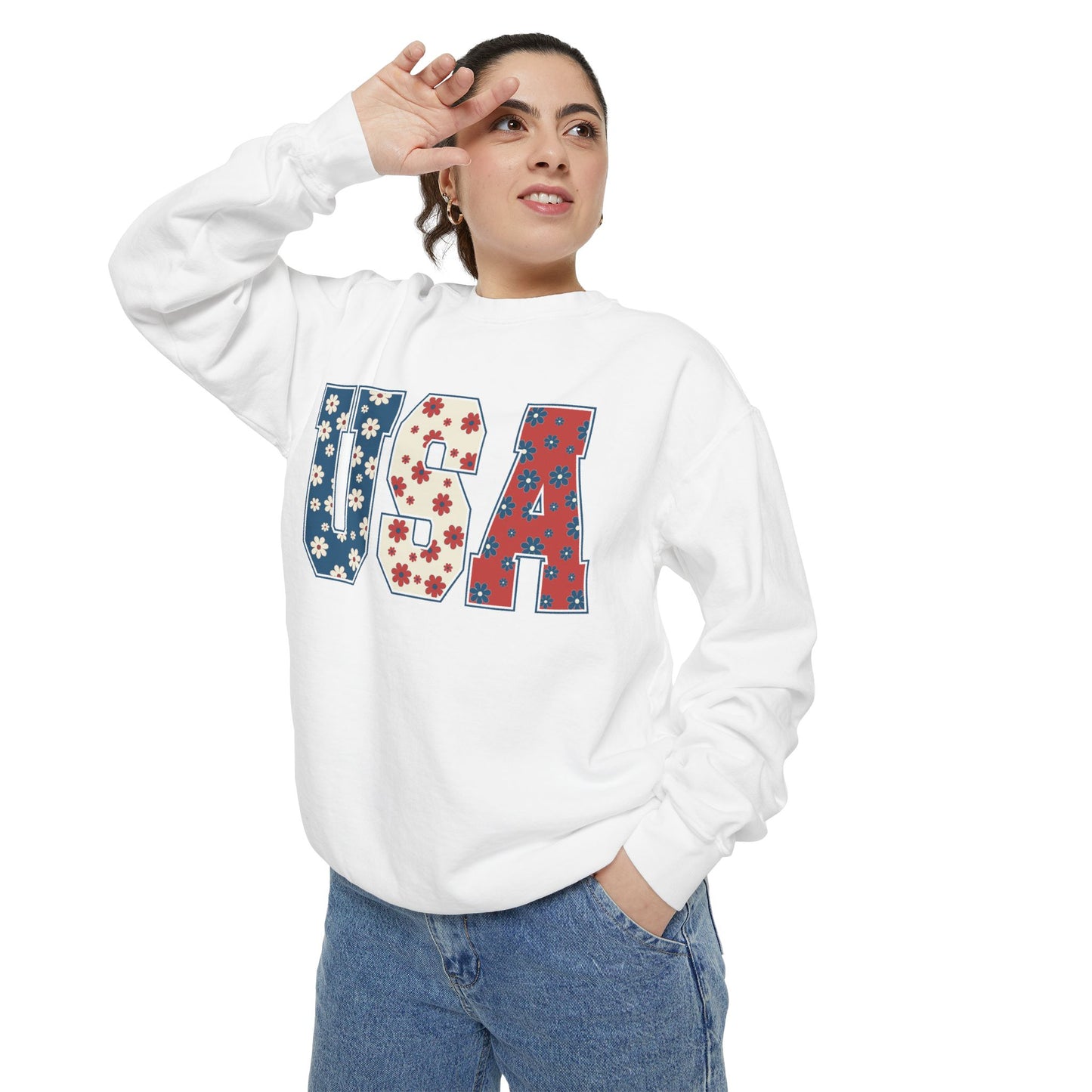 Retro USA Unisex Garment-Dyed Sweatshirt