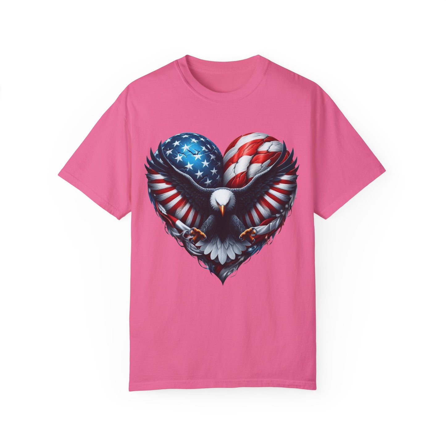 Patriotic Eagle Heart Graphic T-Shirt