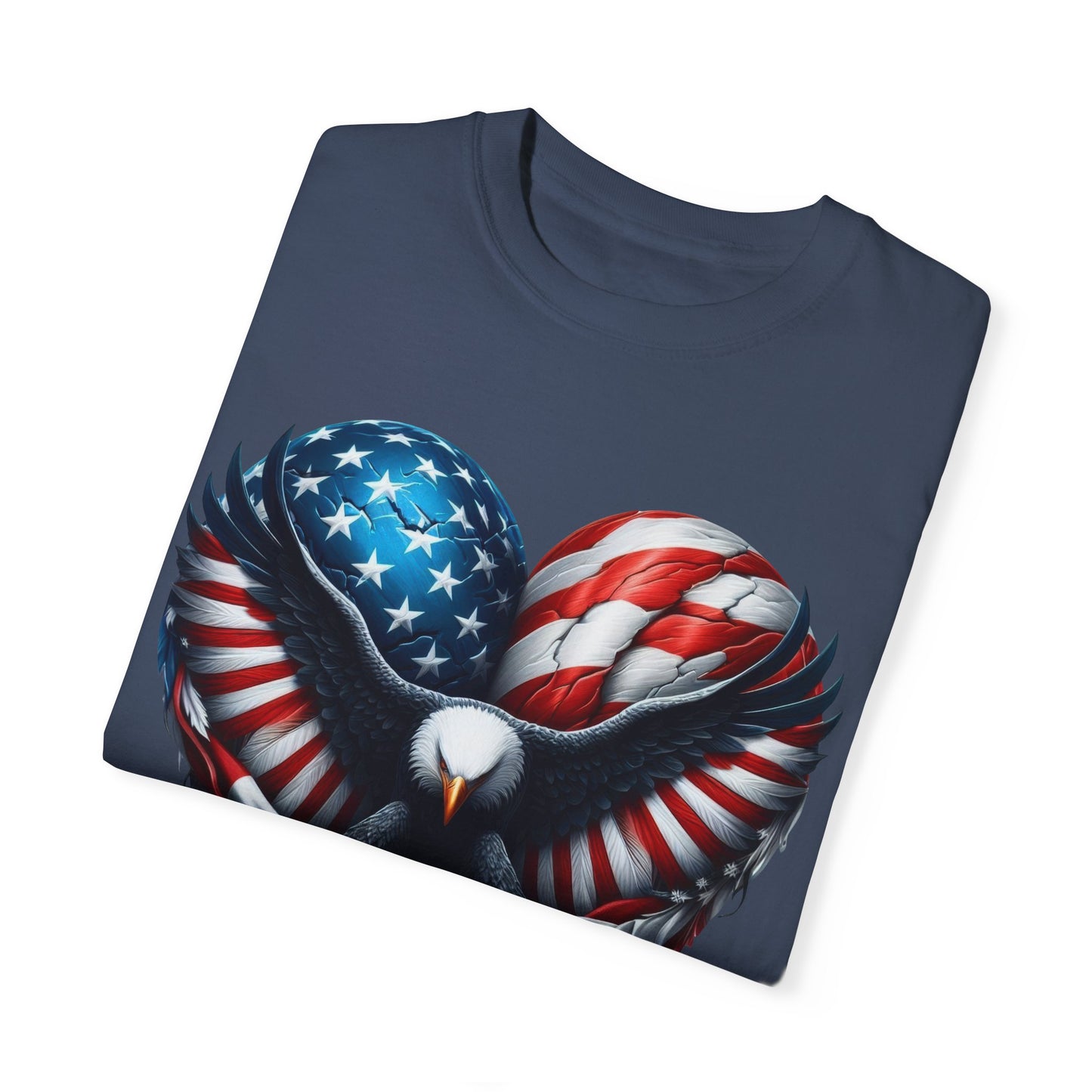 Patriotic Eagle Heart Graphic T-Shirt