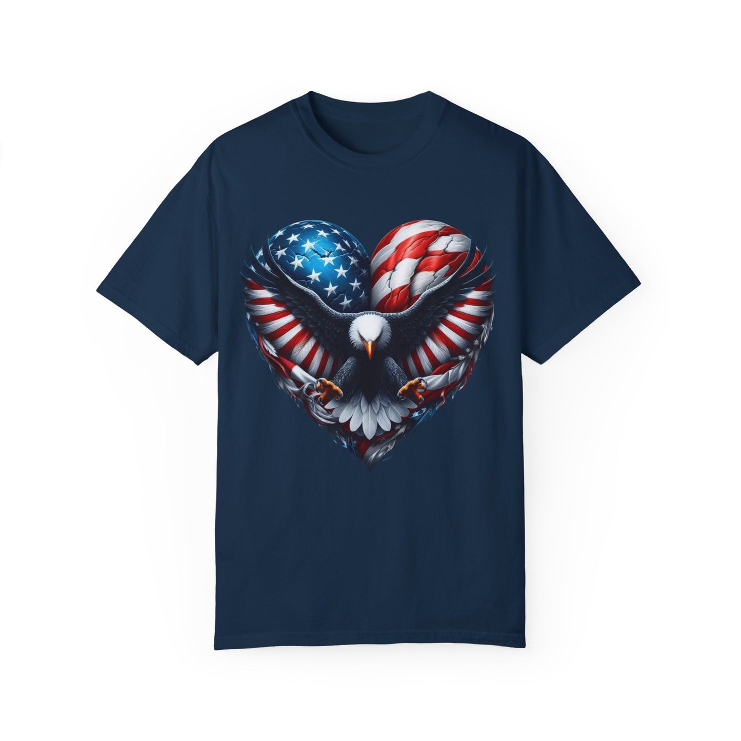 Patriotic Eagle Heart Graphic T-Shirt