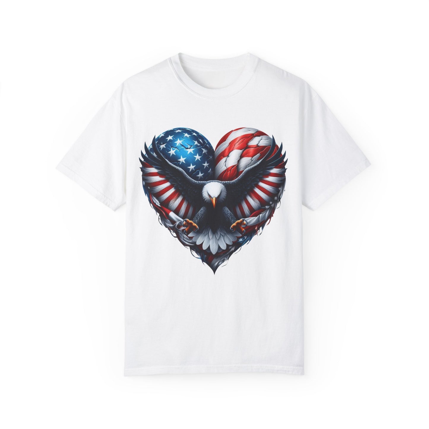 Patriotic Eagle Heart Graphic T-Shirt