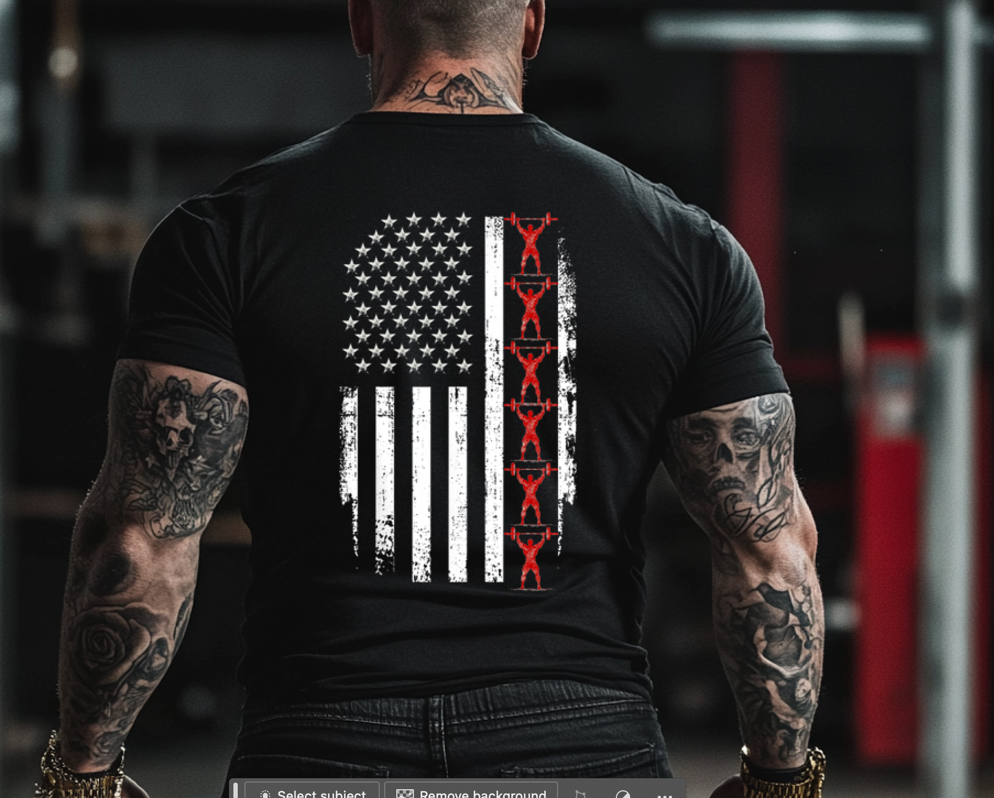 Patriotic Strength Gym T-Shirt BACK Print