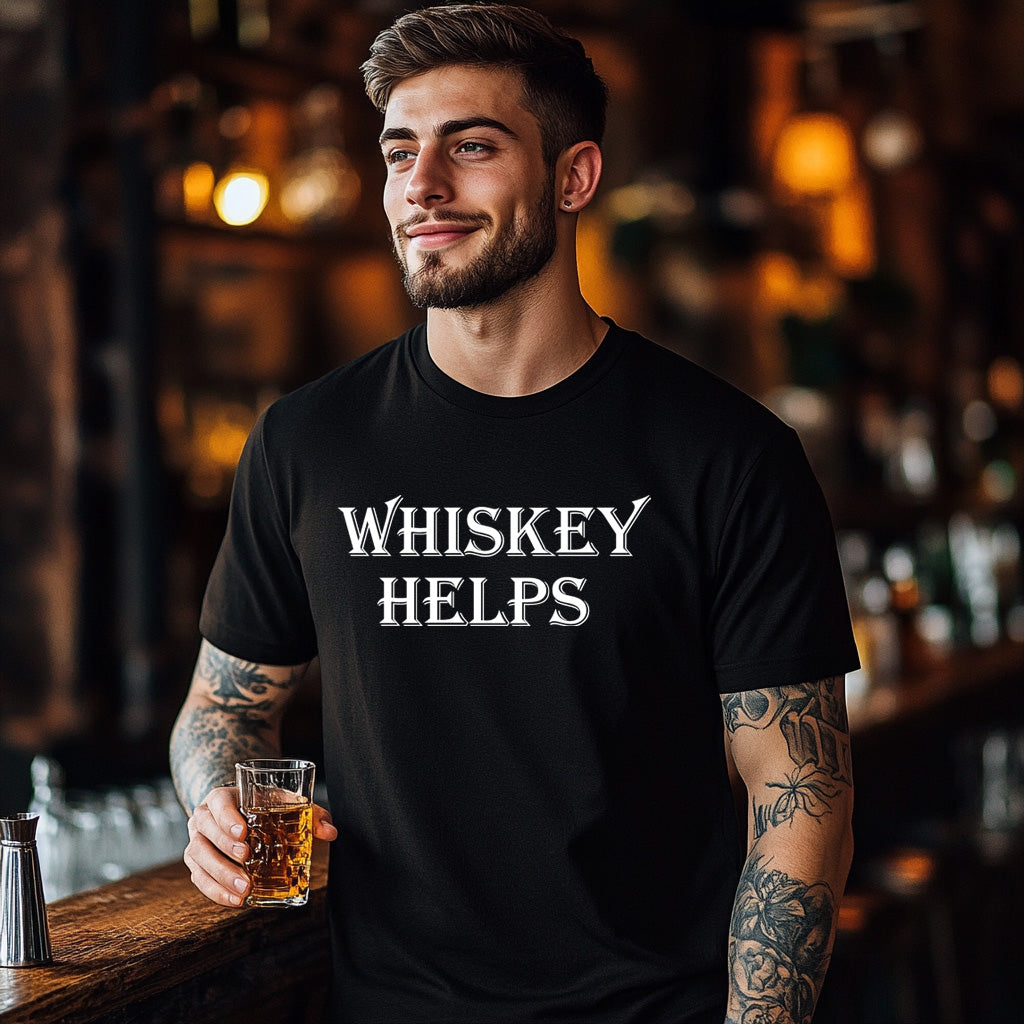 Whiskey Helps Unisex Garment-Dyed T-Shirt