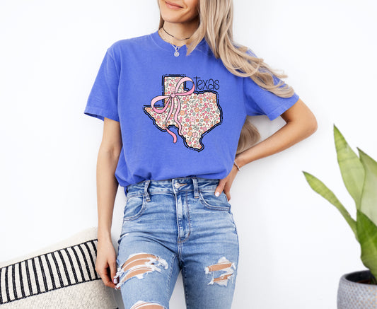 Floral Texas State Graphic T-Shirt